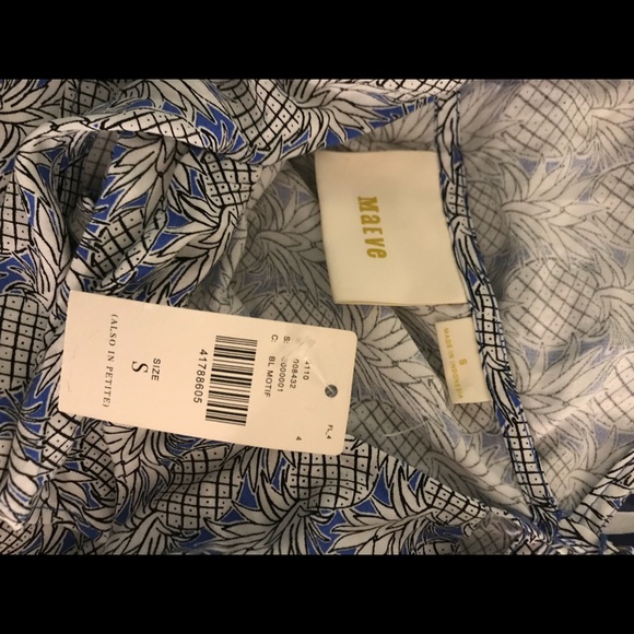 Anthropologie Maeve 1 Shoulder Pineapple Shirt NWT - Picture 6 of 7